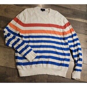 Brooks Brothers Cotton Multicolor Striped Sweater Size Large